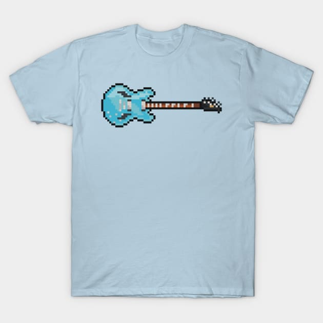 Pixel Blue Gibson DG Guitar T-Shirt by gkillerb